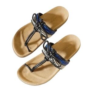 Ulla Johnson - Jini Leather Thong Slide Sandals Marine Sz EU 37
